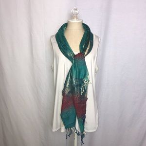 Euc Green & Red Scarf (Size:OS)
